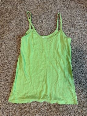 Women's Lime Green Spaghetti Strap Tank Top